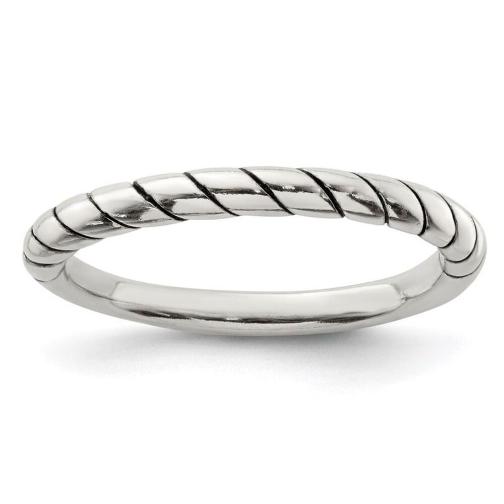 Kazi Luxury Sterling Silver Stackable Twist Ring - image 1